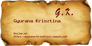 Gyurana Krisztina névjegykártya